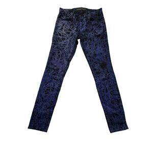 J Brand Proenza Schouler Purple Speckled Paint Splatter Denim Skinny Jeans Sz 28